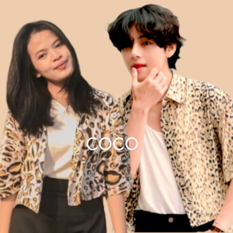 kemeja kim taehyung bts kpop run bts leopard macan maung paris permission to dance proof bad decisio