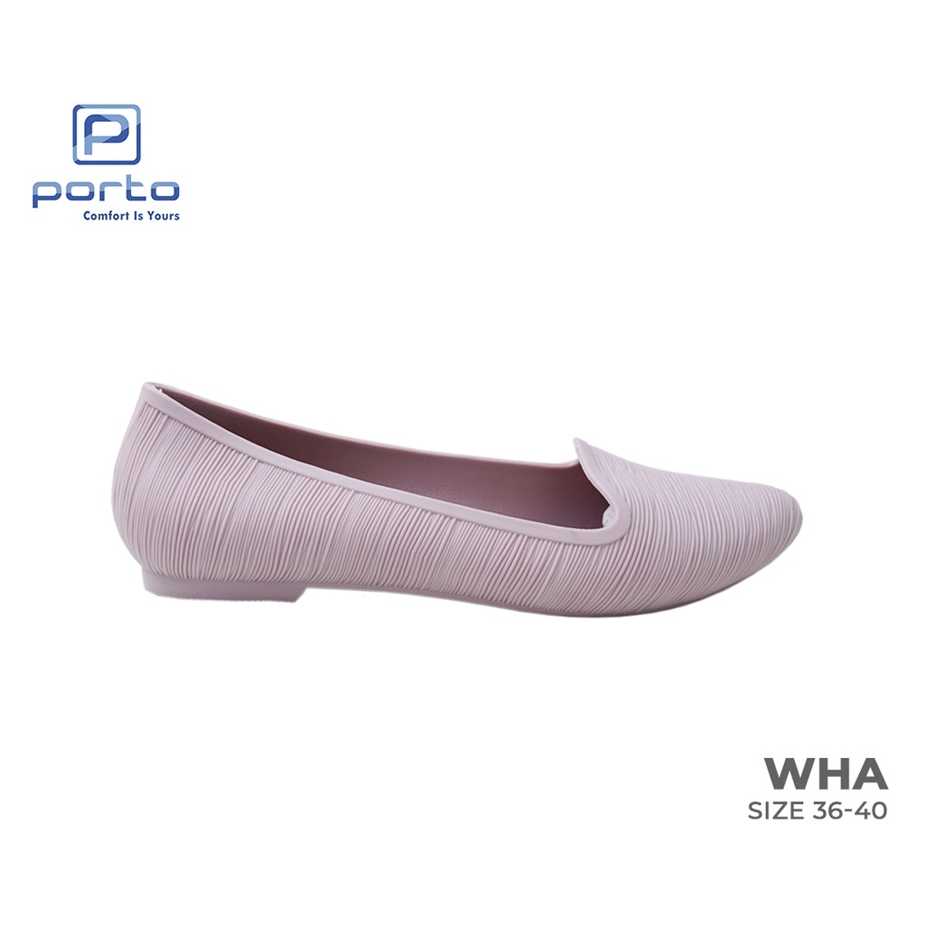 Porto - Sepatu Wanita Flat Shoes Korea Nyaman Casual Porto Lady Hitam Nude Cewe Original WHA-8