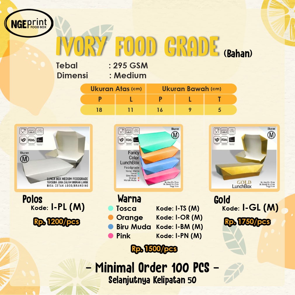 LUNCH BOX / KEMASAN MAKANAN AYAM GEPREK / WADAH MAKANAN KERTAS