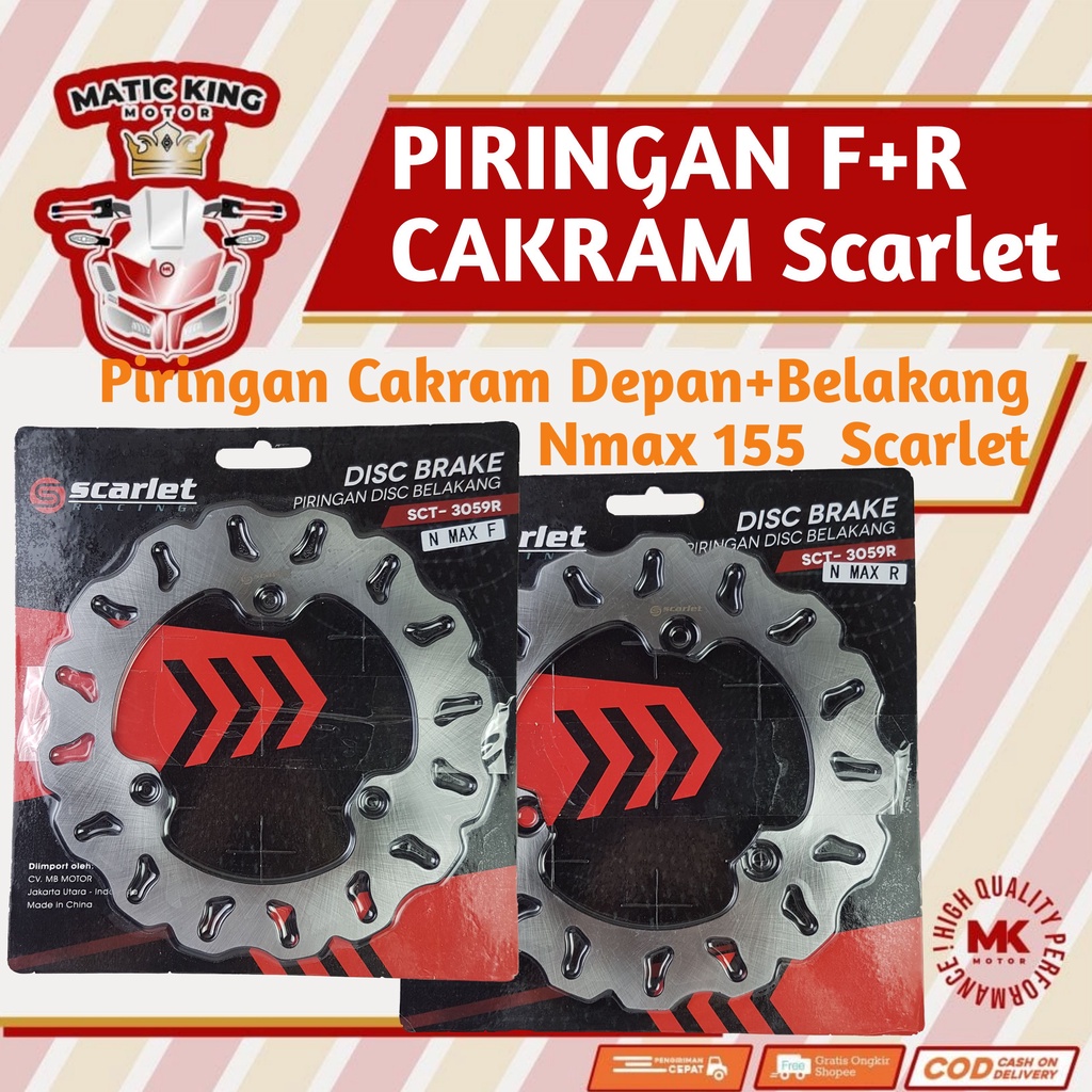 Piringan Discbrake Cakram Rem depan Belakang Yamaha Nmax 155 Scarlet  Racing