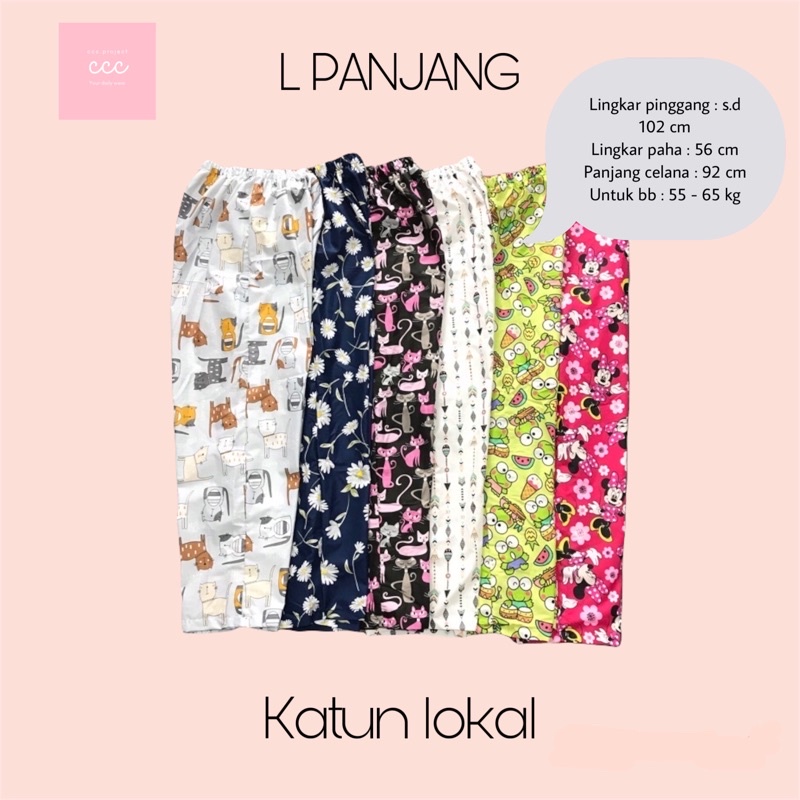L PANJANG Celana panjang wanita katun celana santai