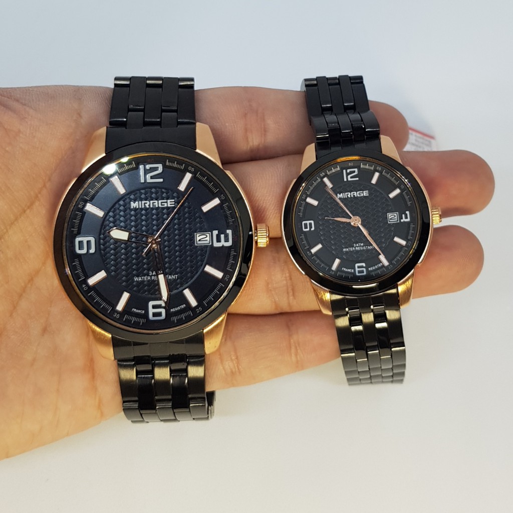 Jam Tangan Mirage Couple 8531 Hitam Rose Gold Original Shopee Indonesia