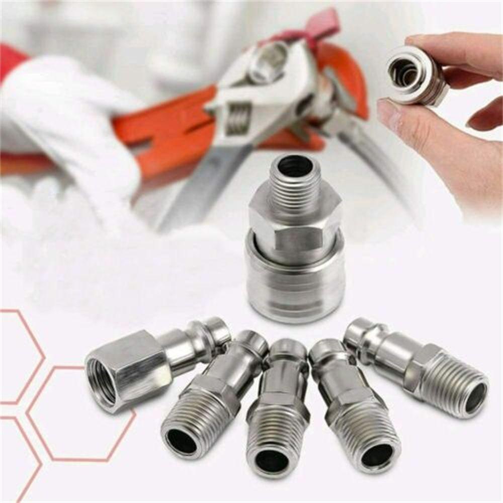 Populer 10Pcs Selang Fitting Saluran Udara Tahan Lama Quick Release Coupling Pneumatic Fitting