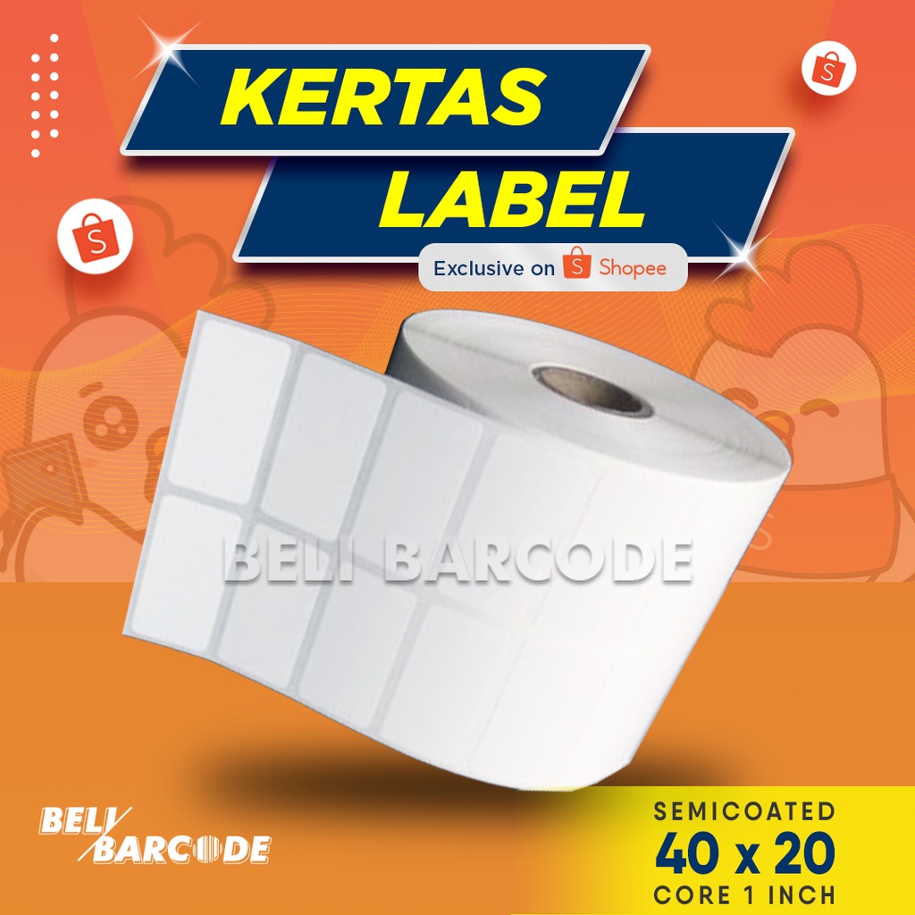 Stiker Label Kertas Semicoated Uk. 40 x 20 2 Line