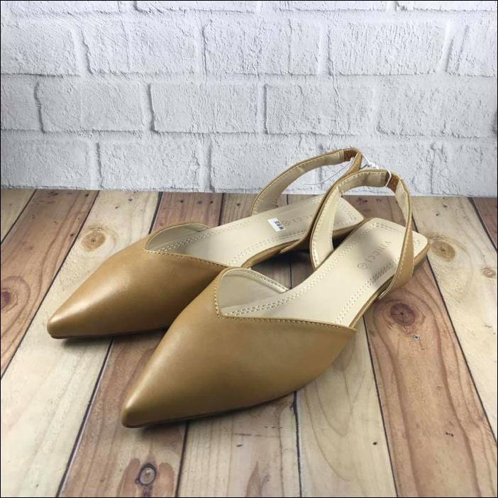 SANDAL FLAT VINCCI ORI MURAH/SALE VNC WOMEN FLATSHOES BROWN ORIGINAL