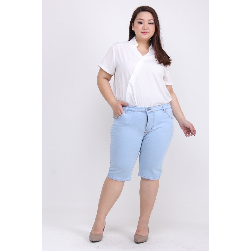 [SIZE 35-42] BOMI 3/4 Short Jeans / Celana Pendek Jeans Jumbo Bigsize