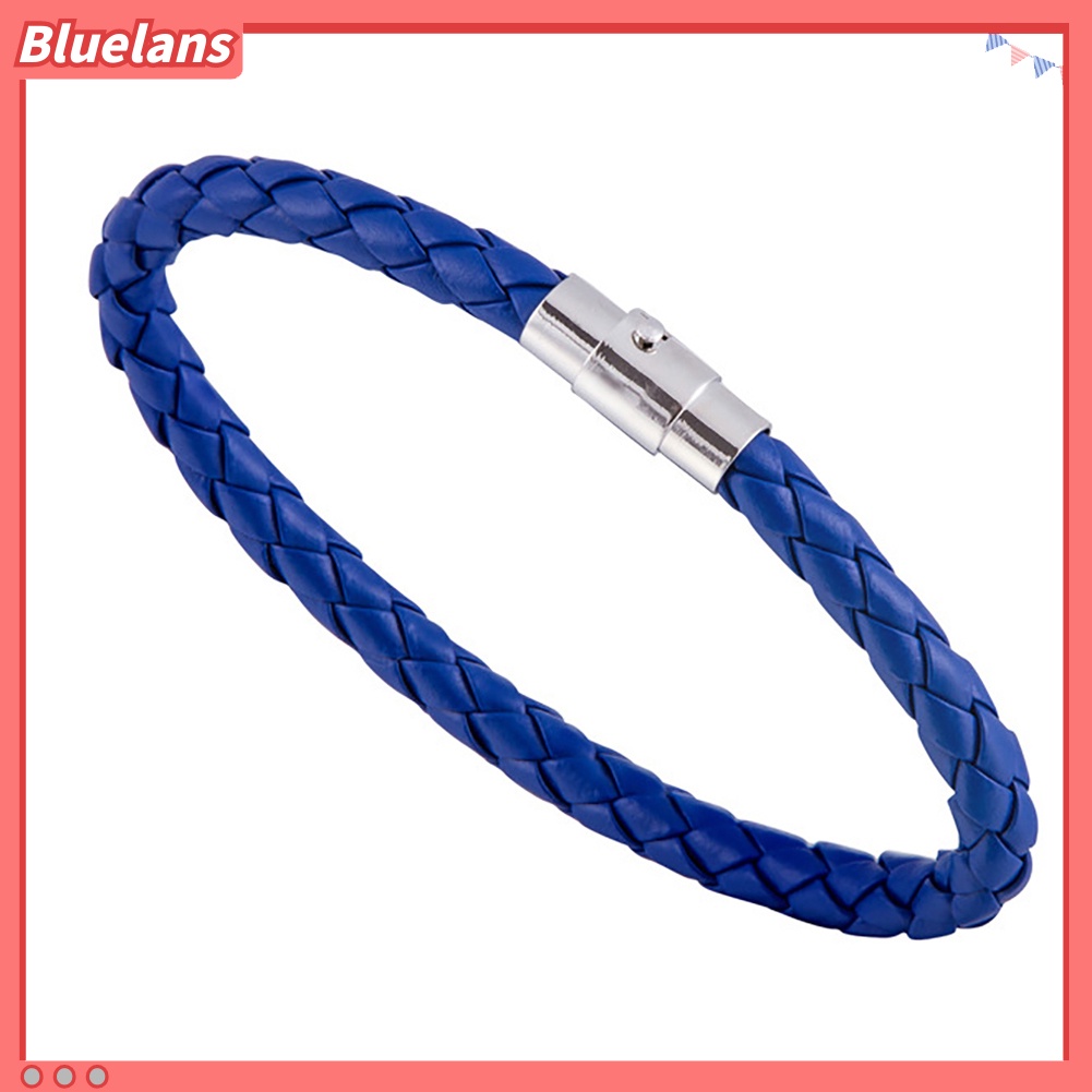 Bluelans Women Fashion Leather Rope Braided Buckle Bracelet Bangle Wrap Jewelry Gift