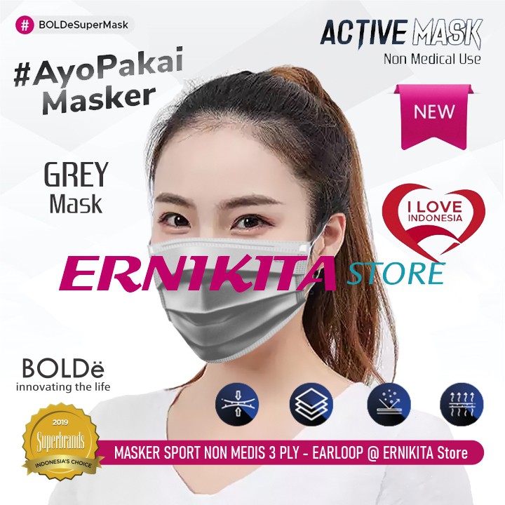 BOLDe ACTIVE MASK - Daily Masker Sport 3 Ply 50 Pcs