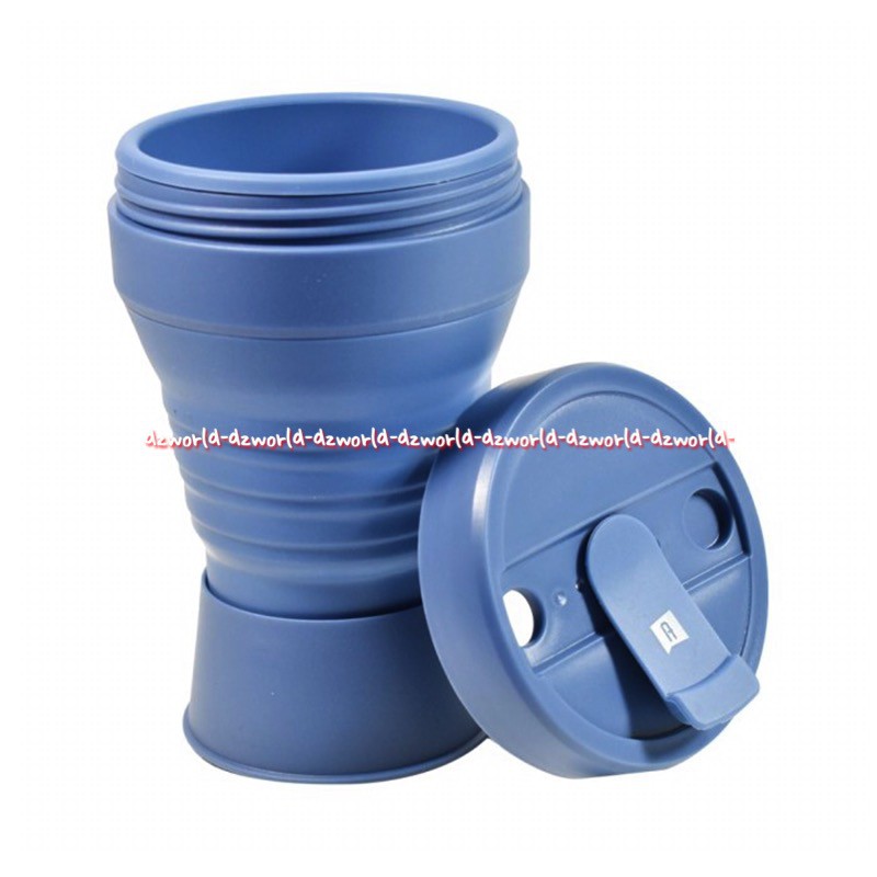 Ataru Mug Glass Portable Foadable Gelas Tempat Minuman Tutup Bisa Dilipat Travelling Travel Attaru