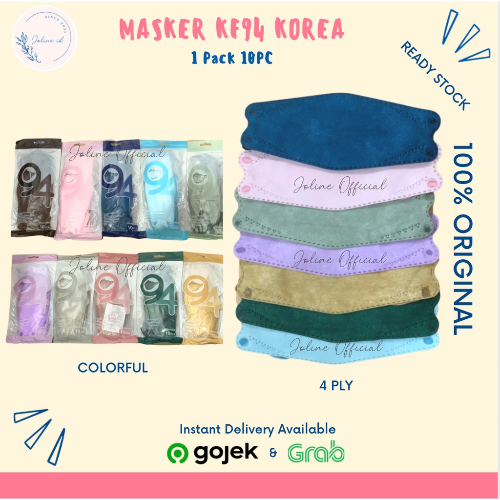 MASKER KF94 KOREA WARNA WARNI 4 PLY 10PCS (EARLOOP) / MASKER KF94 EVO ARTIS 4PLY 1 PACK 10PCS