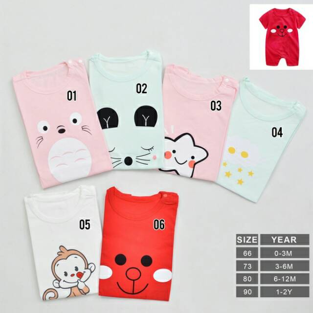 Romper Bayi Lengan Pendek Cotton Import M103