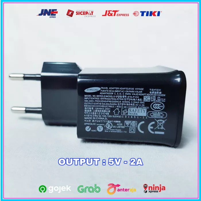 Charger Samsung Galaxy Tab Note 10.1 GT N8000 ORIGINAL 100% 5V 2A - Hitam