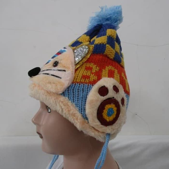 Topi Karakter kupluk Bayi Balita Anak Bahan Lembut lucu berwarna ***