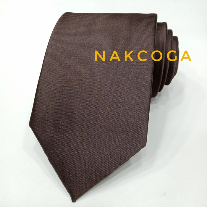 Dasi Pria DasiCoklat polos tebal berkualitas dasi pria panjang(P9V7) Dasi Pria Premium Dasi Pria Dew