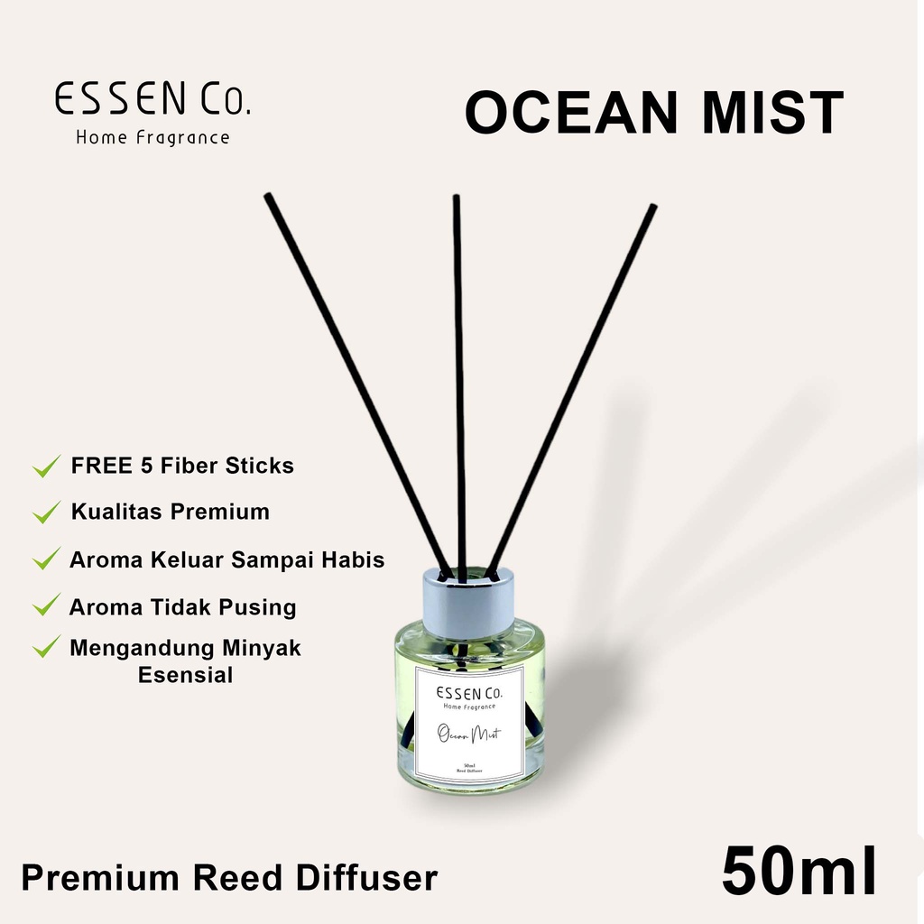 Essen Co Reed Diffuser Aromatherapy Ocean Mist Pengharum Pewangi Ruangan Aromaterapi 50ml