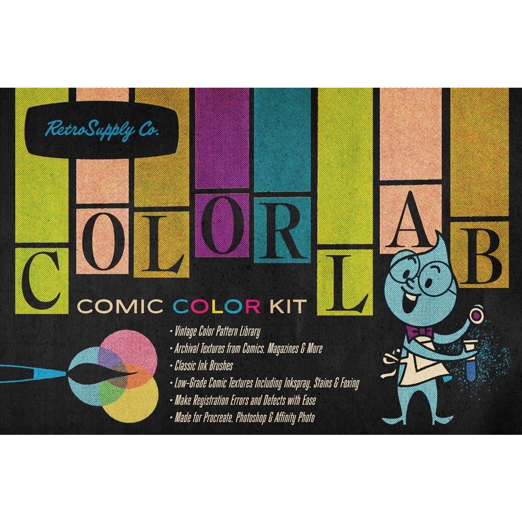 Procreate Brush - Color Lab Vintage Color Comic Brush Kit