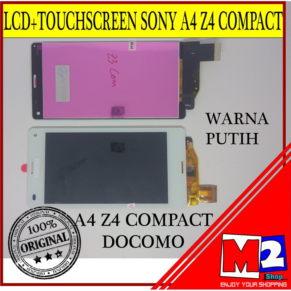 LCD FULL SET TOUCHSCREEN SONI SONY XPERIA A4 Z4 COMPACT MINI A4  DOCOMO ORIGINAL WHITE PUTIH terbaik