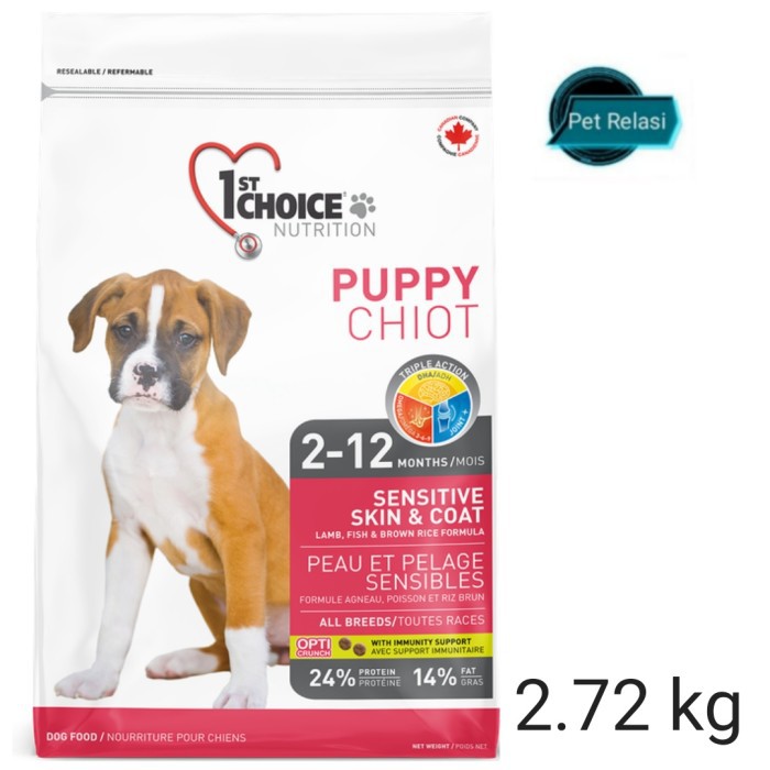 Dog Food Puppy 1st Choice Lamb Puppy All Breed Sensitive Skin 2 72 Kg Shopee Indonesia