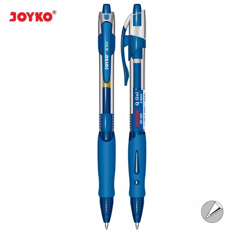 (12pc)Gel Pen Pulpen Pena Joyko GP-265 Q Gel 0.5 mm / Q GEL JOYKO-Q-GEL BIRU