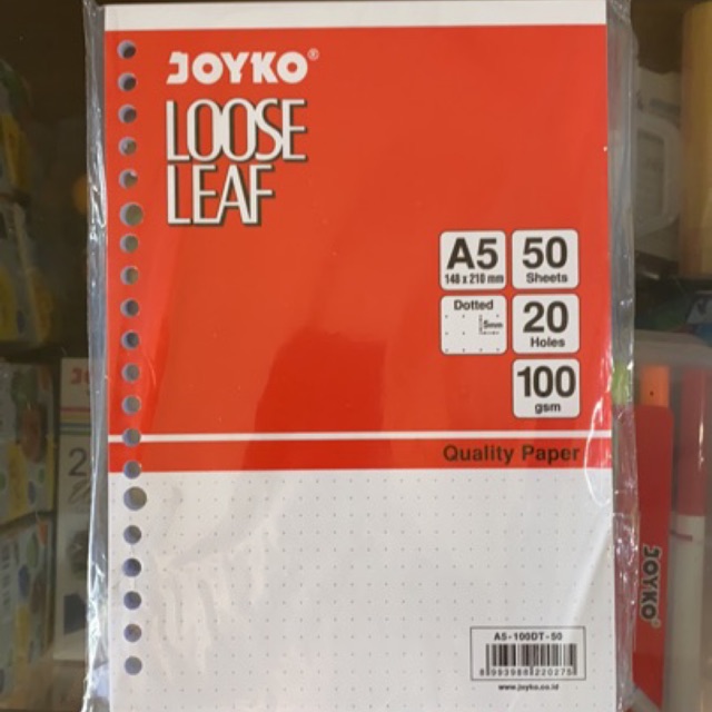 

Kertas Binder / Loose Leaf A5 50 Dot / Kertas File motif Titik isi 50 lembar Joyko