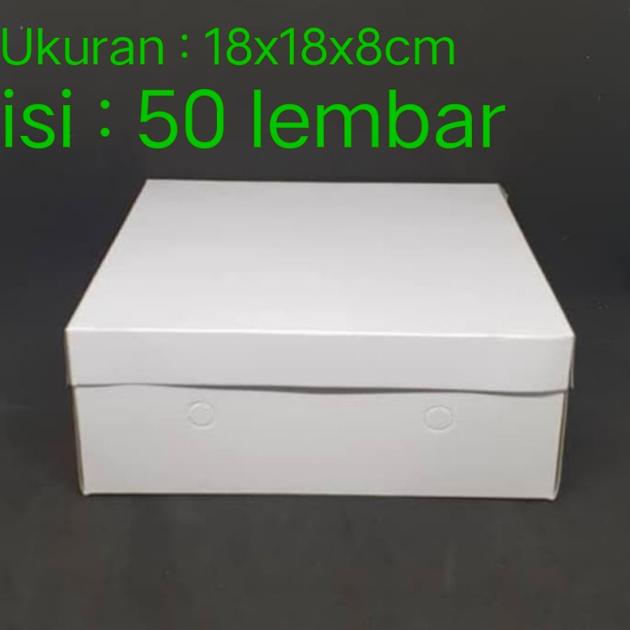 KARDUS PUTIH POLOS 18 X 18 CM - DUS KOTAK MAKAN