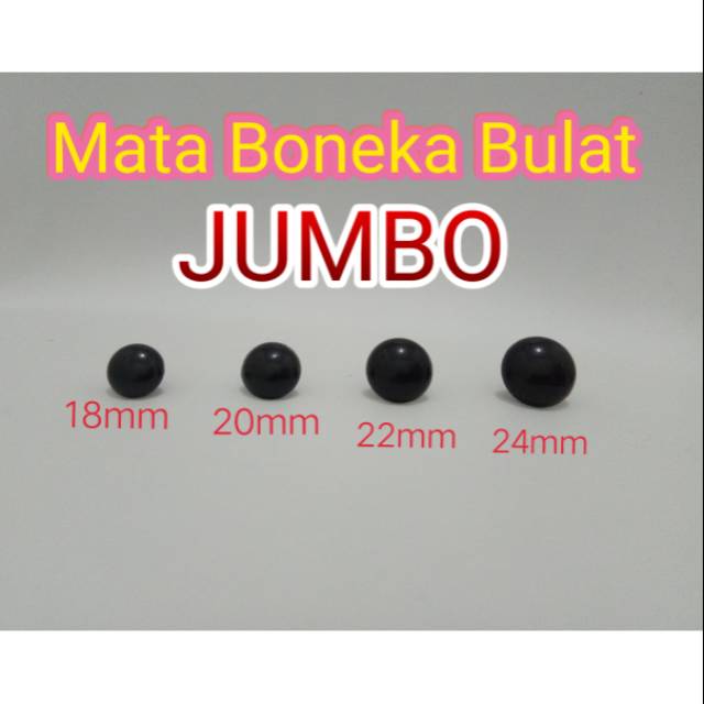Mata Boneka Bulat Hitam JUMBO (4pcs)