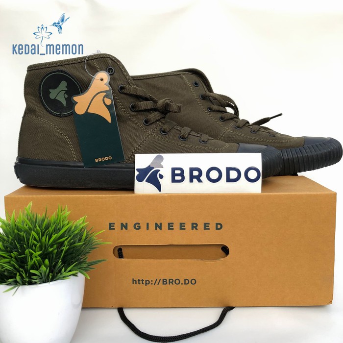 Sepatu BRODO x Jakcloth Sepatu Vulcan Hi Olive Black BS