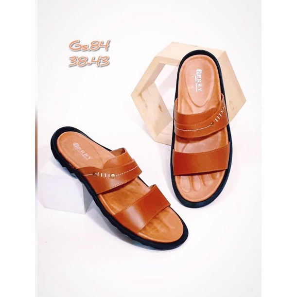 Sandal Pria Sandal Kulit Cowo Asli Sapi Garut