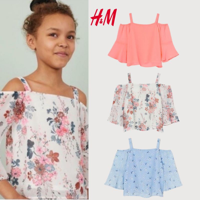Open Shoulder Blouse H&M Girls | Blouse Anak Perempuan | Atasan Anak Perempuan | Baju Anak Perempuan