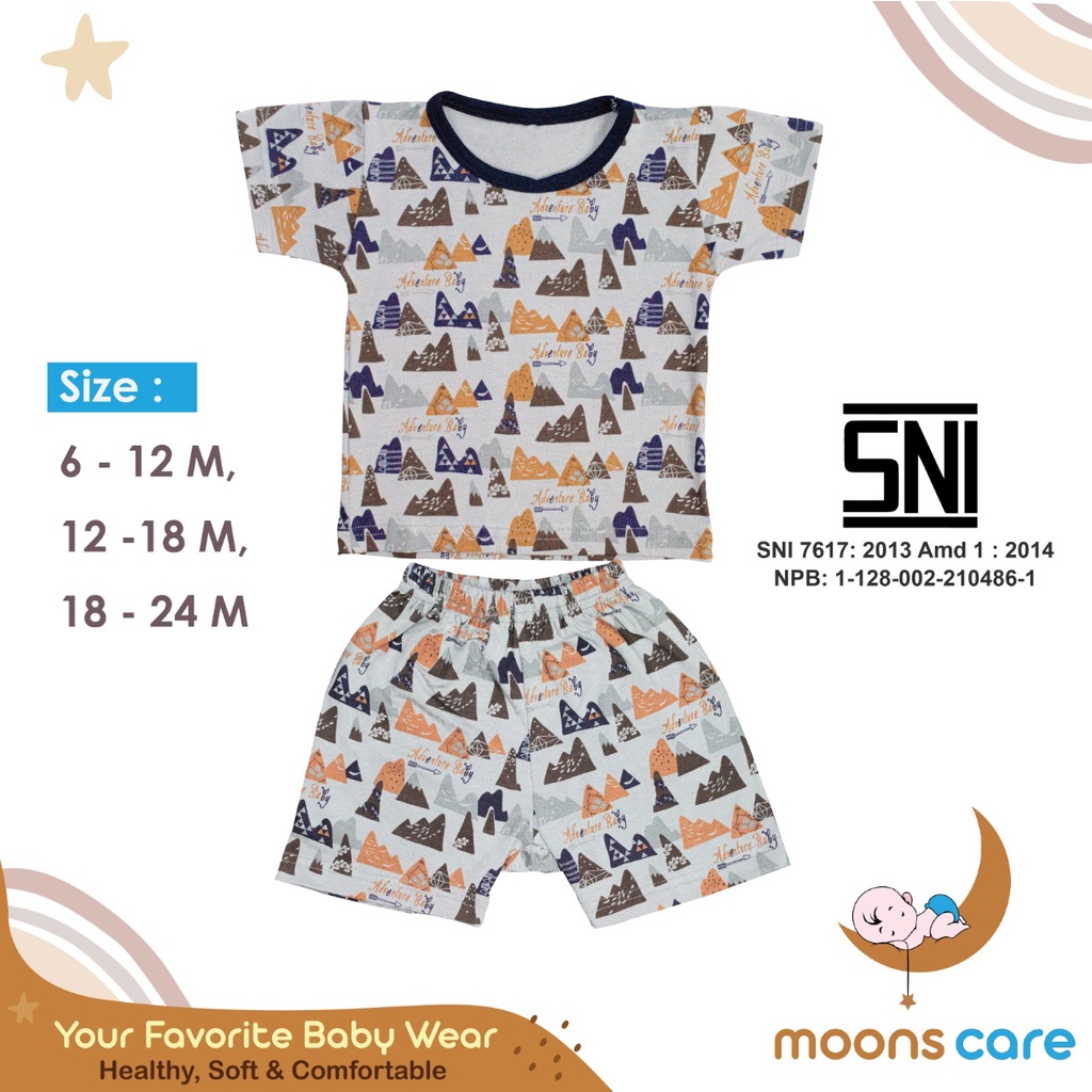 SNI STELAN OBLONG PENDEK  moons care  stelan baju pendek bayi stelan oblong Baju bayi Lucu Stelan ba