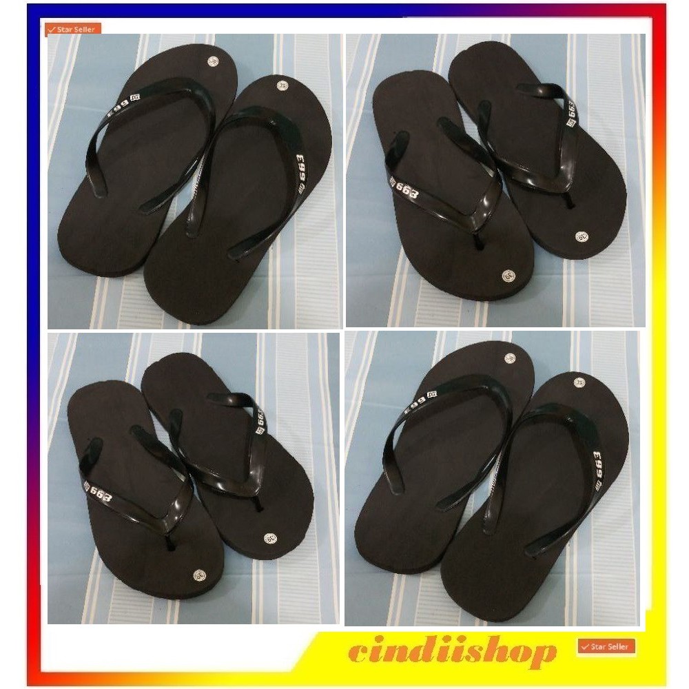 SANDAL JAPIT / SENDAL JEPIT DEWASA HITAM POLOS