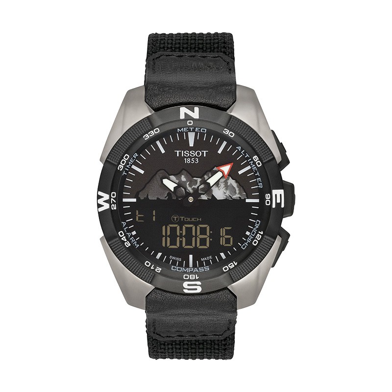 Jam Tangan Pria TISSOT T-Touch Solar Jungfraubahn Perpetual T091.420.46.051.10 Dial Black Nylon Str