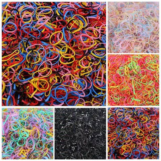 Ikat Karet Rambut Elastis Warna Hitam Polos Gaya Korea - Aksesoris Rambut