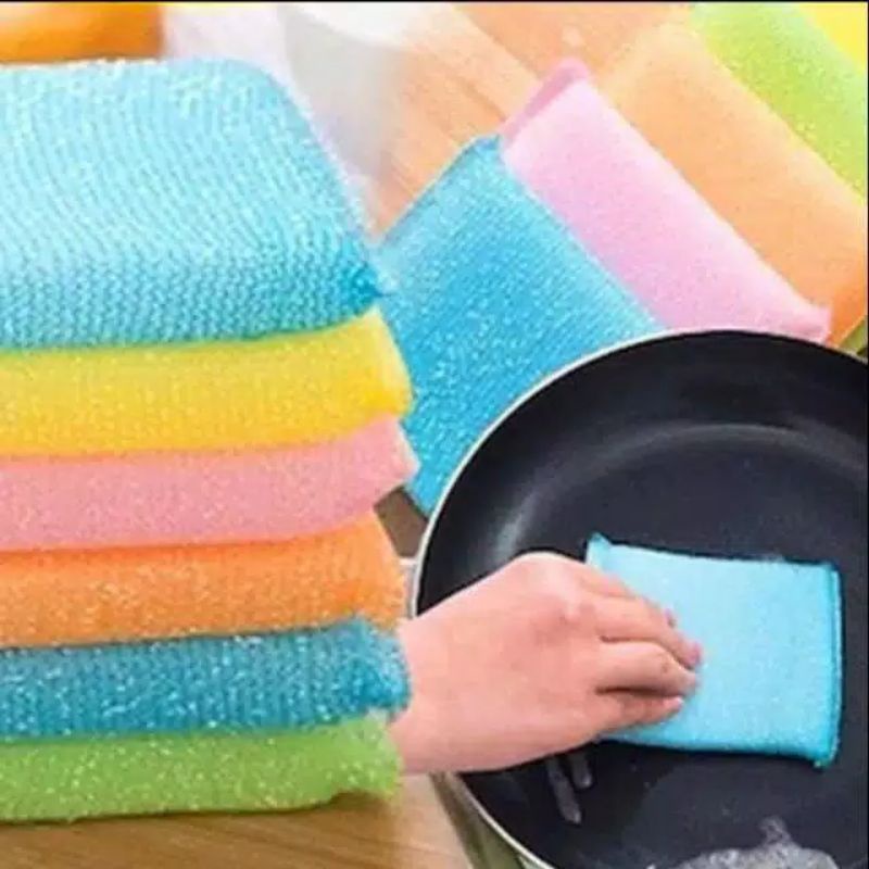 SPON CUCI PIRING ISI 4PCS SERBAGUNA / SPONGE CUCI PIRING / SPONS CUCI PIRING SABUT BUSA CUCI PIRING