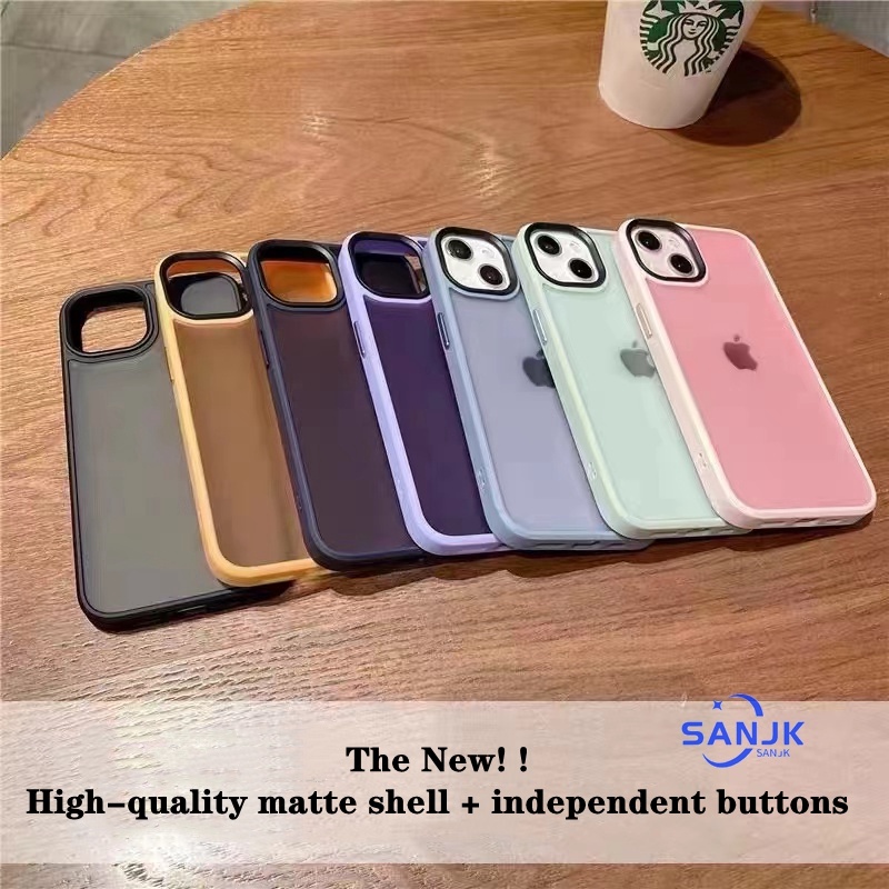 NEW !! Limited + Metal button iPhone 13 case Color matte back cover ( yellow Pink black blue green purple )( case iPhone 11 Pro max 12 Pro Max 13 Pro max READY !! )