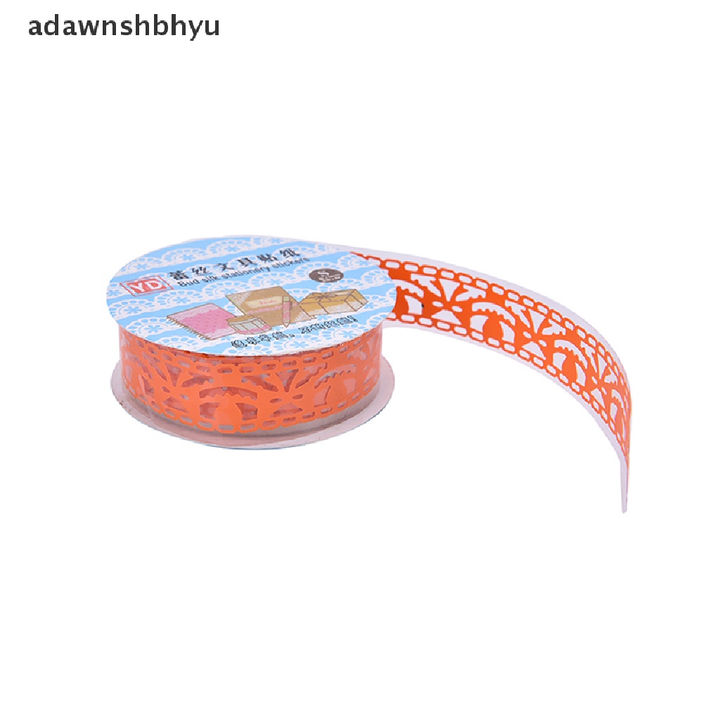 Adawnshbhyu NEW Roll DIY Washi Paper Lace Dekoratif Sticky Paper Masking Tape Perekat Diri