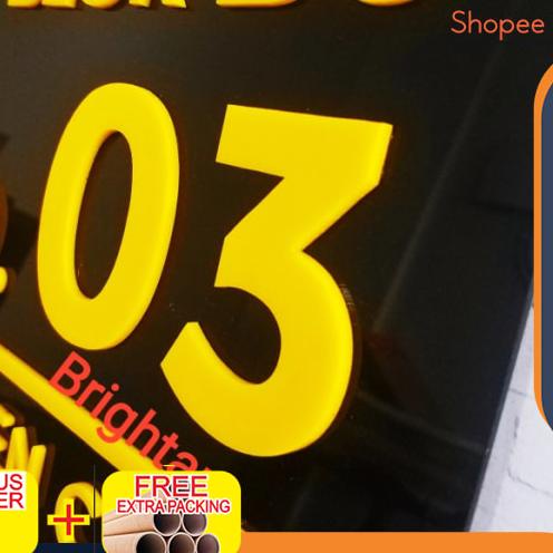 Nomor rumah akrilik Series-3 Ukuran 30x20 Plat rumah akrilik - Putih polos Keren