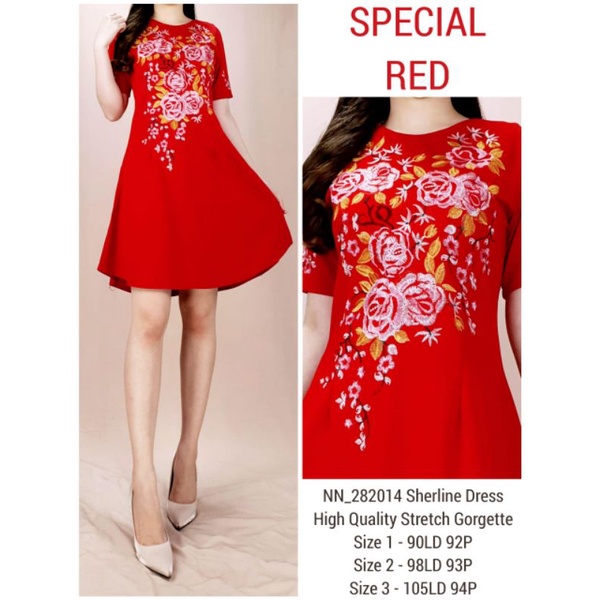 Dress 2 Model / Dress Merah / Dress Imlek / Dress Sincia / Dress Jumbo / Dresss Big Size