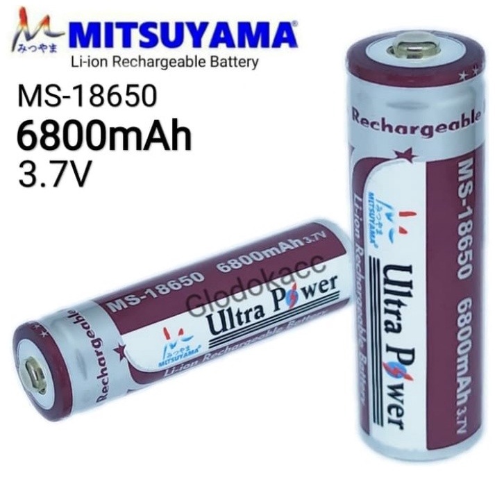 Barangunik2021-Baterai Lithium 18650 6800mAh Mitsuyama Battery Isi Ulang