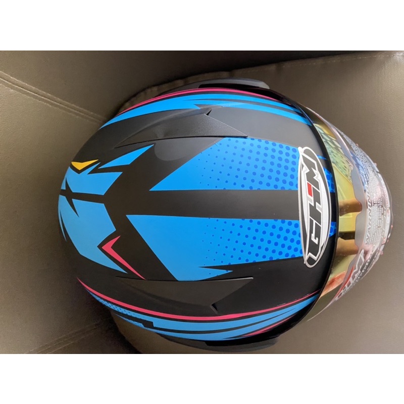 Helm GHM Flash Pink Biru Doff SNI Terlaris