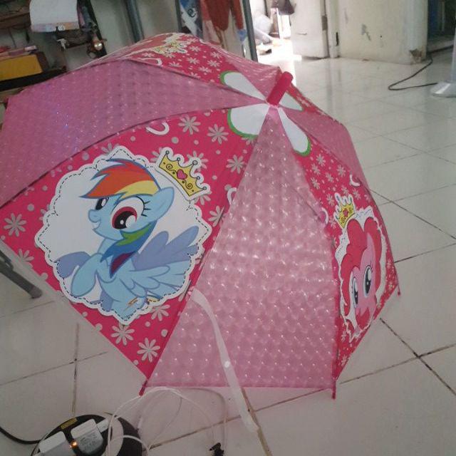 Termurah Umberella Payung Karakter Anak + Peluit 4sisi Kaca / Payung Anak Karakter Plus Peluit