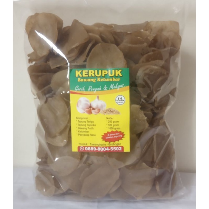 Jual Kerupuk Bawang Mentah Kemasan 1 Kg Bulat Kecil Ukuran 4 Cm