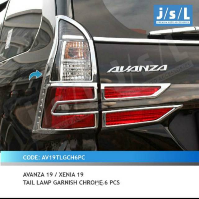 Garnish lampu belakang avanza/ Xenia 2019/ tail lamp garnish hitam chrome jsl