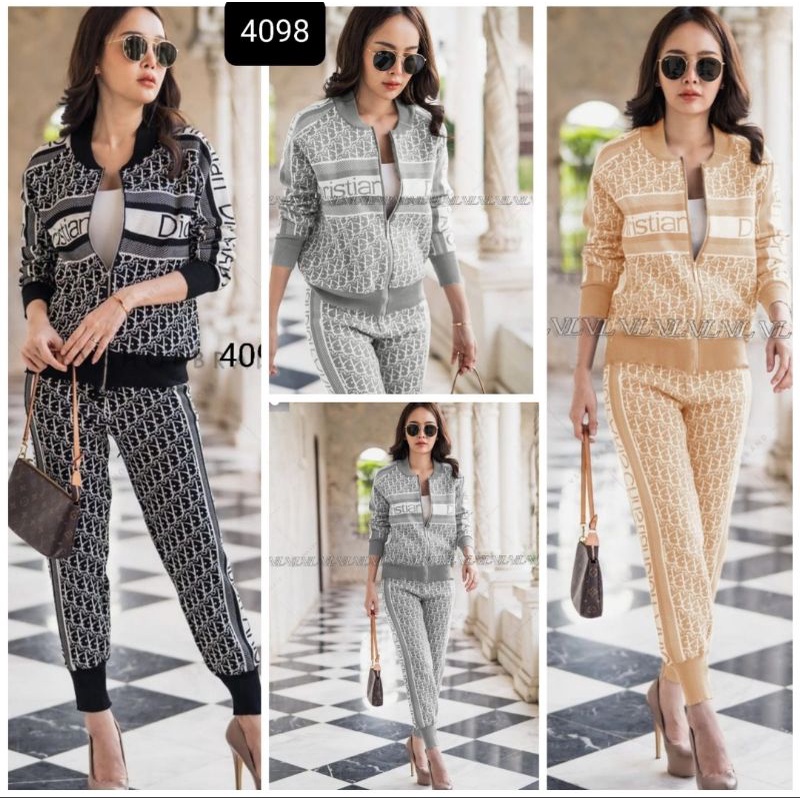 Setelan jaket dior rajut import premium/setelan sweater wanita import.