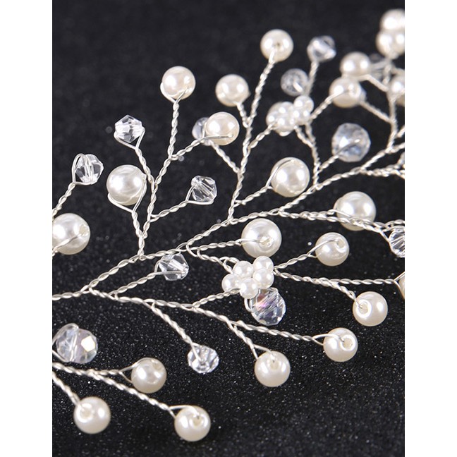 LRC Aksesoris Rambut Fashion Silver Color Leaf Shape Decorated Hair Accessories E58933