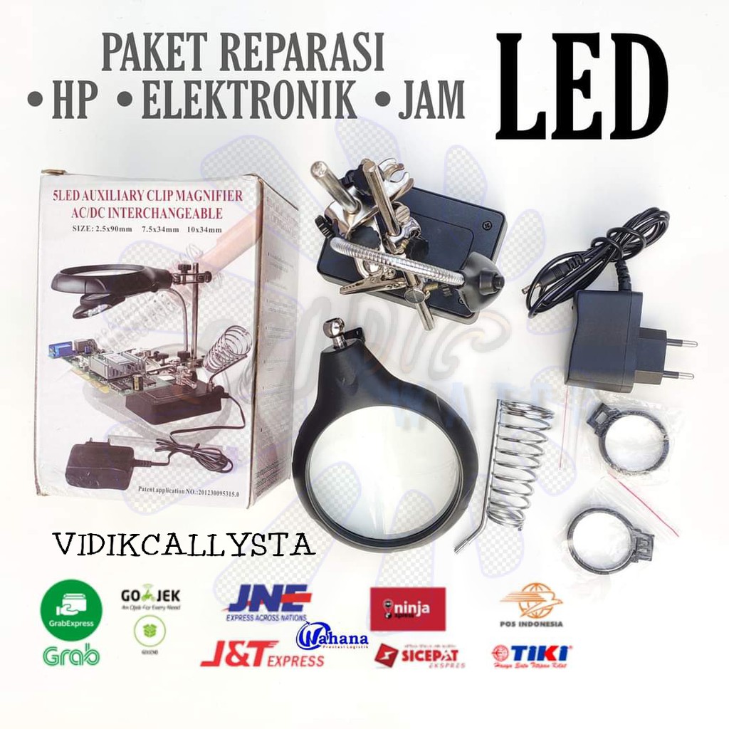 Eye loop Kaca pembesar dengan lampu Alat Servis jam elektronik Hp