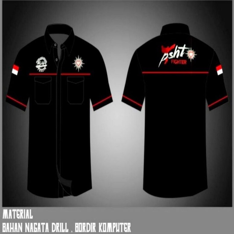 KEMEJA PSHT BORDIR -KEMEJA PSHT NAGATA-HEM PSHT BORDIR-HEM PSHT PRIA- HEM TERATE HATI BERSINAR