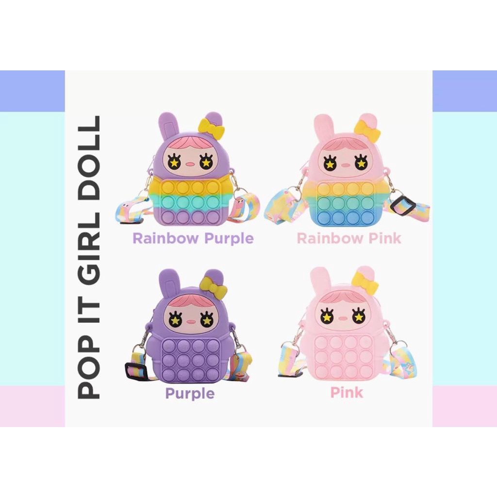11.11 SALE : TAS ANAK IMPORT LUCU JELLY SILICON KARAKTER TAS POP IT ANAK