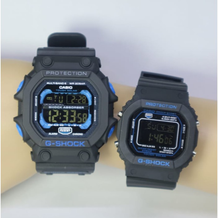 (COD) GX X DW COUPLE !! GSHOCK CASIO COUPLE GX 56 KINGKONG x DW5600 JAM TANGAN PRIA COUPLE DIGITAL FULL HITAM COUPLE TERLARIS