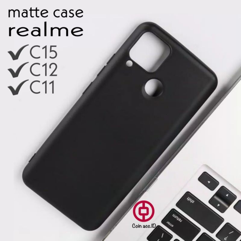 black matte case REALME NARZO 30A/20/20A/C15/C11/C12/C2/C3 - casing/softcase/silikon hitam slim fit